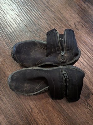 Tilos Titanium Hydro+ Zipper Neoprene Booties Boots Size  8 Diving