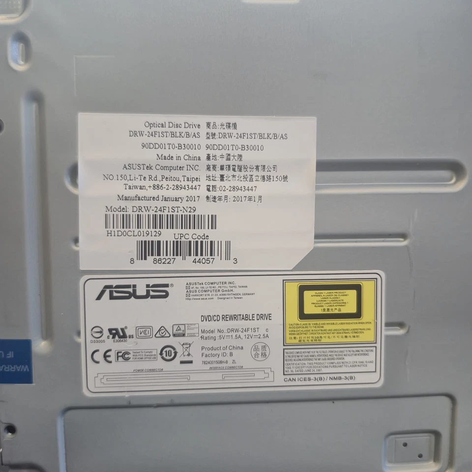 DRW-24B1ST/BLK/B/AS ASUS OEM SATA 24X DVD Burner Model:DRW-24B1ST-N28 - Image 2 of 3