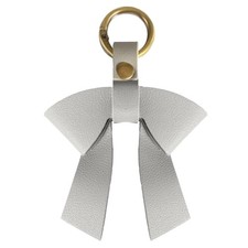 PU Leather Bow Keychain Bag Charms for Women Handbag Purse Charms Cute Grey