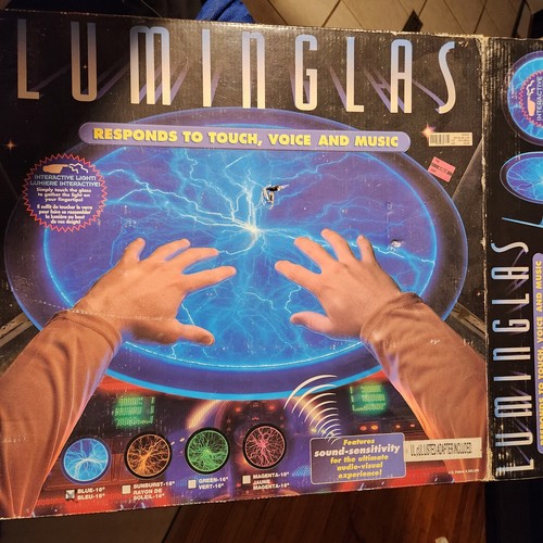 Vintage Luminglas 16" Glas blau Plasma Licht interaktive Touch Stimme & Musik