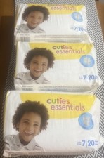 3 Packages Of Cuties Premium Size 7 Diapers 20 Per Pack 60 Fits Up To 41 Lbs