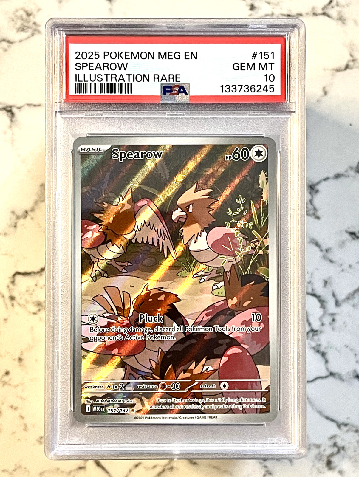 PSA 10 Spearow 151/132 Me01: Mega Evolution Holo
