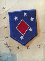 vintage USMC 1st M.A.C. MARINE AMPHIBIOUS CORPS HQ PATCH 7/7/25 c/e no glow
