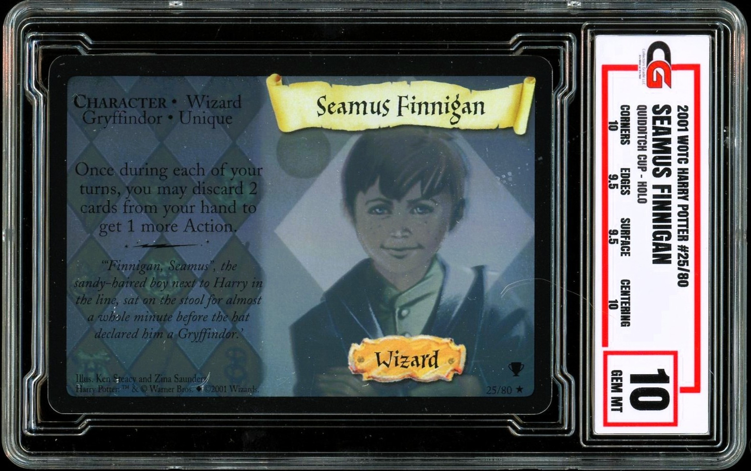 Harry Potter #25 2001 WOTC Holo Foil ~ Seamus Finnigan ~ CG 10 GEMA