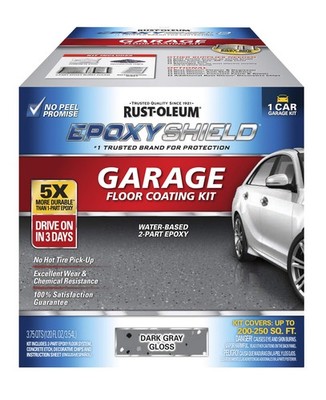Rust-oleum Epoxyshield Garage Floor Coating Dark Gray 2 Part Epoxy Kit