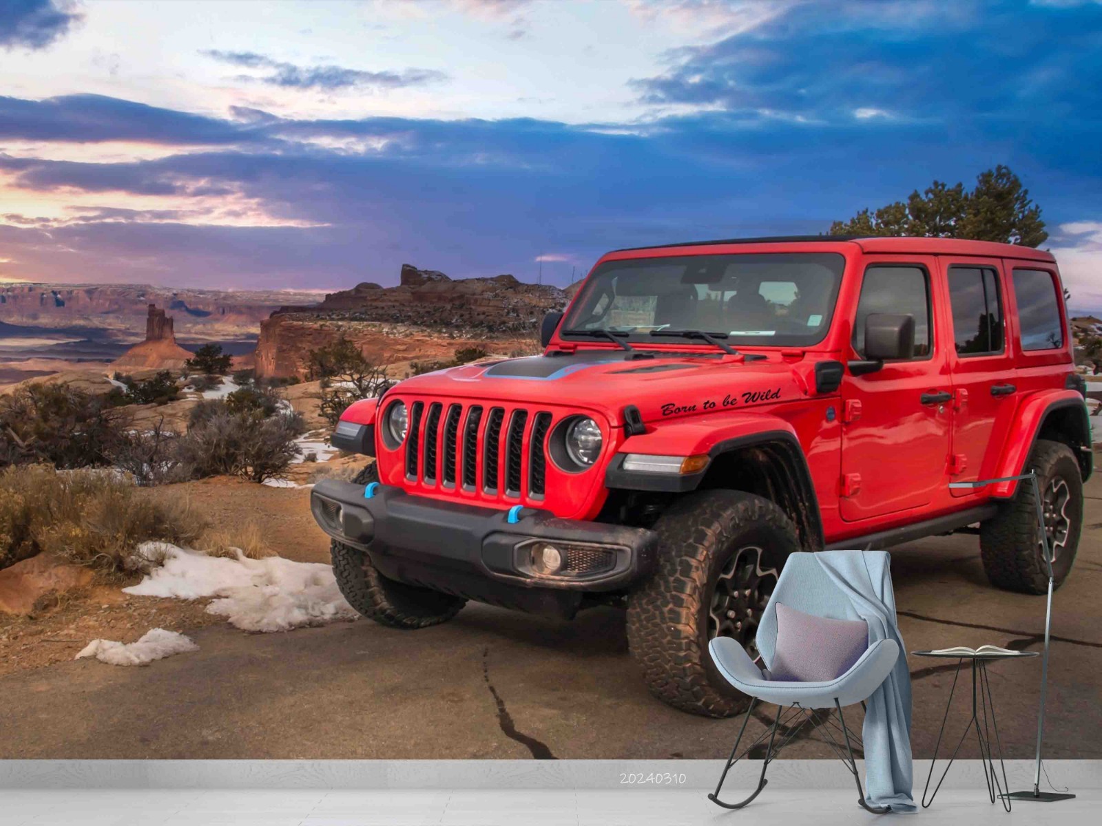 3D Sky Wilderness Jeep Landscape Wall Murals Wallpaper Murals Wall Sticker