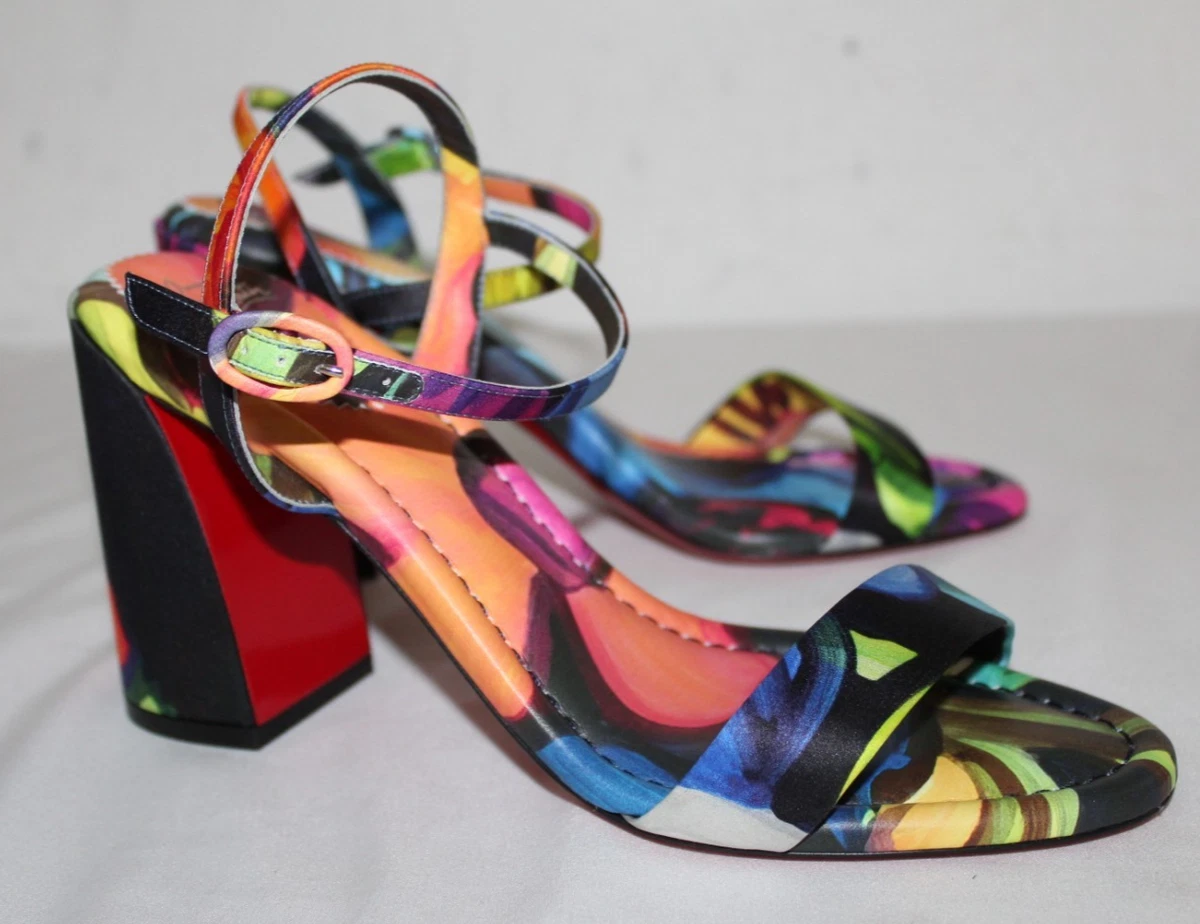 Christian Louboutin Women's Leather Upper Floral Heels for Women