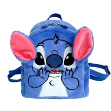 Stitch Plush Backpack Adjustable Straps Zipper Disney Cartoon Embroidery NEW
