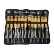 12 Piece Carving Chisel Set In Leather Pouch Wood Craft Tool Set Wood Working