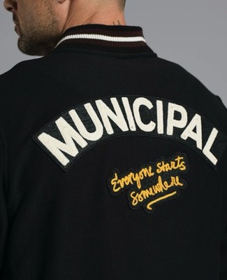 Municipal Sport *Limited Edition* Letterman Bomber Varsity Jacket Black Size XL