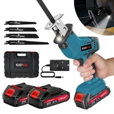 2 Battery 21V Reciprocating Saw Cordless Hand Saw Electric Wood Metal Cutter