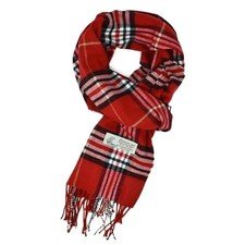 Unisex Classic Tartan Plaid Winter Scarf Soft Cashmere Feel 72"x12"RED
