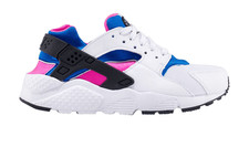 Nike Huarache Run GS Sneakers White/Black/Pink Kids Size 4.5Y 654275-104 