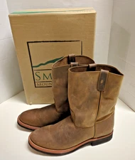 Smoky Mountain Boots Wellington 4024 Brown Leather Pull on Men's, US 14 D in Box