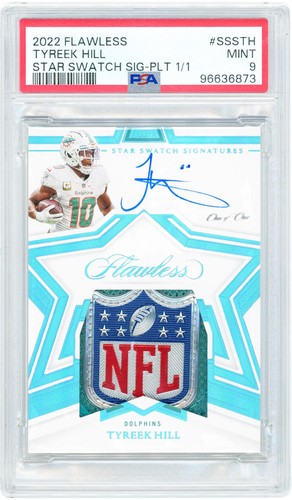 Tyreek Hill Dolphins Signed 2022 Panini Flawless Star #SSS-TH #1/1 PSA 9 Card