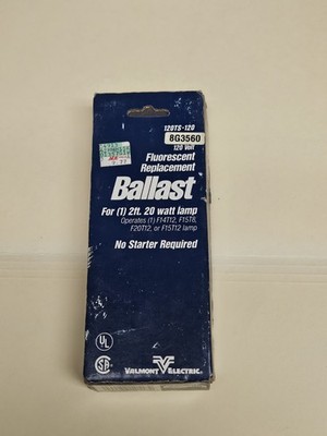 Valmont Ballast 120TS-120 Volt 8G3560 For 2ft 20 Watt Lamp F14T12 F12T8 F20T12 
