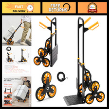 Heavy-Duty Stair Climbing Cart 440 lbs Capacity, Folding Trolley with 6 Wheels 