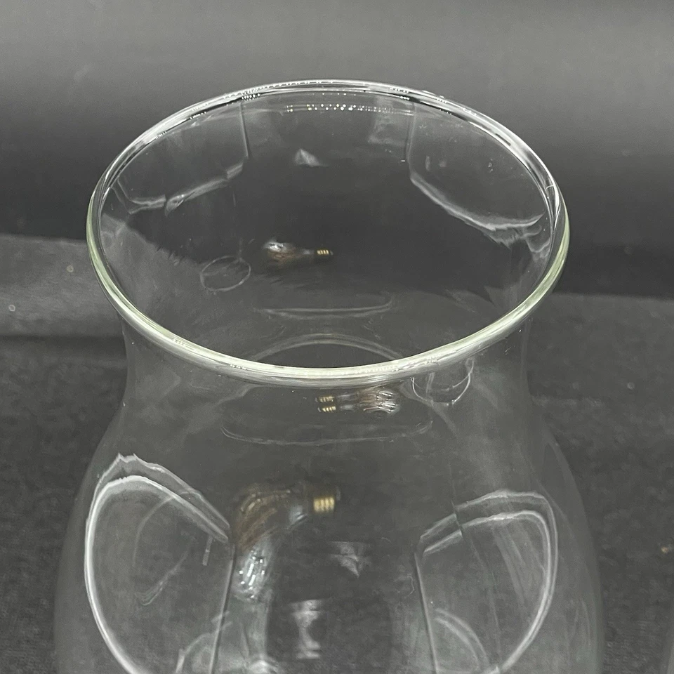 Pair Vtg Clear Glass Hurricane Globes Shades Domes Williamsburg Style 9” T - Image 2 of 4