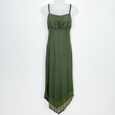 No Boundaries Dress Womens Medium Green Lace Fairy Whimsy Coquette Empire Waist