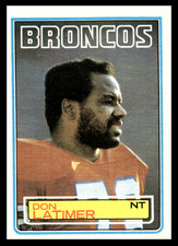 1983 Topps Don Latimer #265 Denver Broncos  RC Rookie NFL Football Nose Tackle