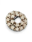 Crown Trifari Milk Glass And Faux Pearl Brooch Vintage