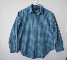 Ralph Lauren Shirt Men's XL Blue Check Classic Fit Long Sleeve Button-Down .....