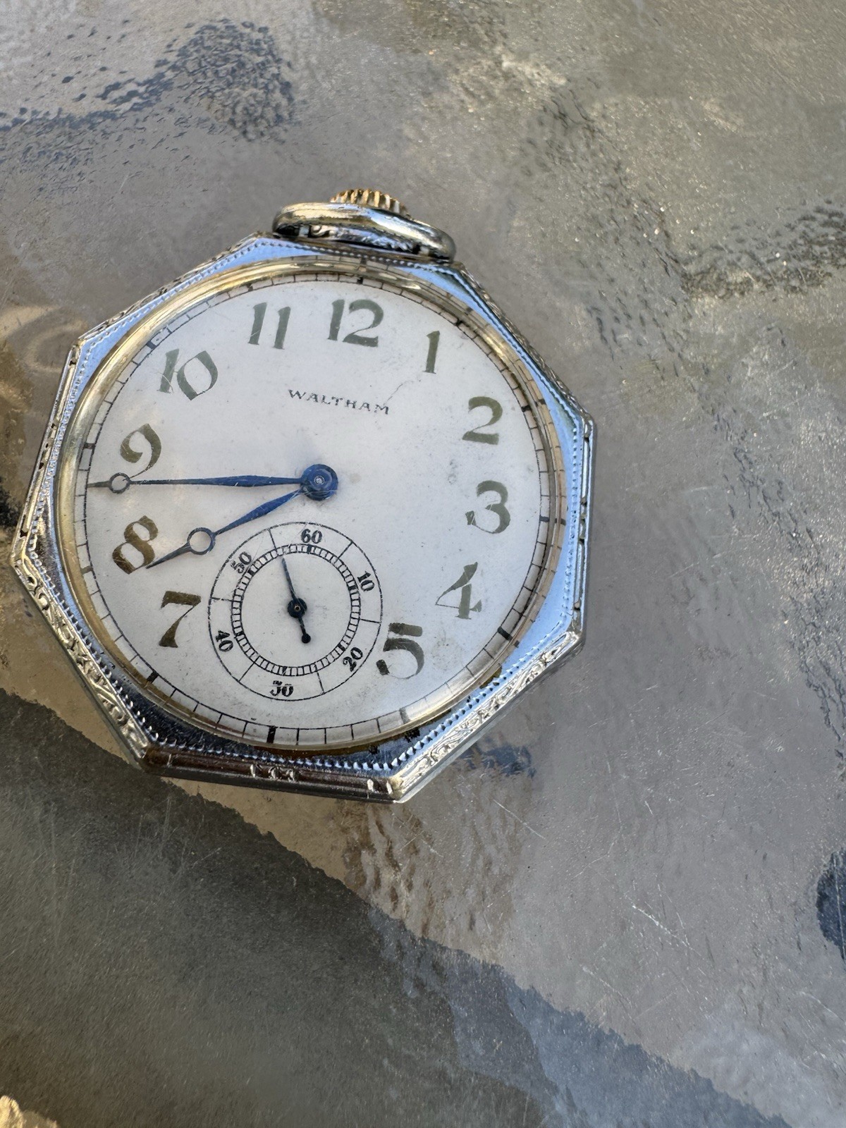 Waltham 1920s Pocket Watch Manual. Needs Service Or For Parts