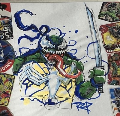 TMNT Venomized Leo By Robbie ''RZP'' Pelletier Signed & Sketched With COA 1/1