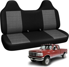 Truck Seat Cover Compatible With 1992-1998 Ford F-150 F-250 Black And Gray