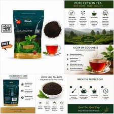 Té negro suelto Dilmah Premium Ceilán BOPF de origen único 400 g