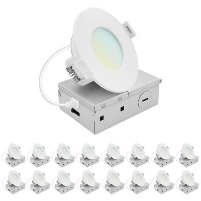 LUXRITE 3'' LED ECO Backlit Mini Panel Light, 5CCT, 660LM, 8W, Dimmable ETL 16PK