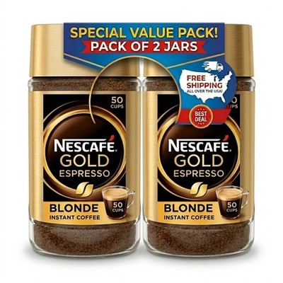 (Pack of 2) Nescafe Gold Espresso Blonde, Instant Coffee, 3.5 oz.
