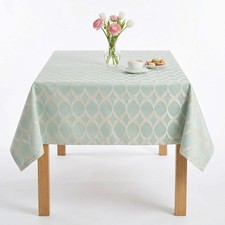 Seafoam Jacquard Wedding Tablecloth Russel Polyester Dining Cover Custom