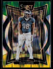 2024 Panini Select #65 Jalen Carter Green & Yellow Prizm Shock