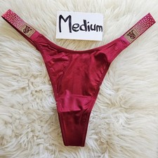 Victoria's Secret rhinestone thong panty Medium in Red Lacquer