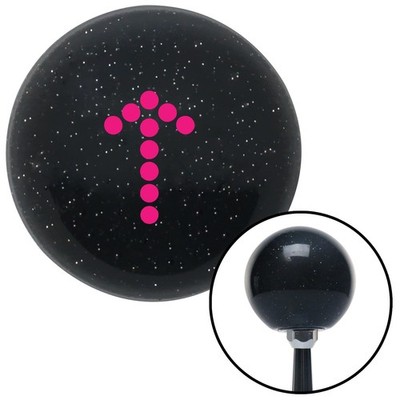 Pink Dotted Directional Arrow Up Black Metal Flake Shift Knob w/ M16x1.5 Insert