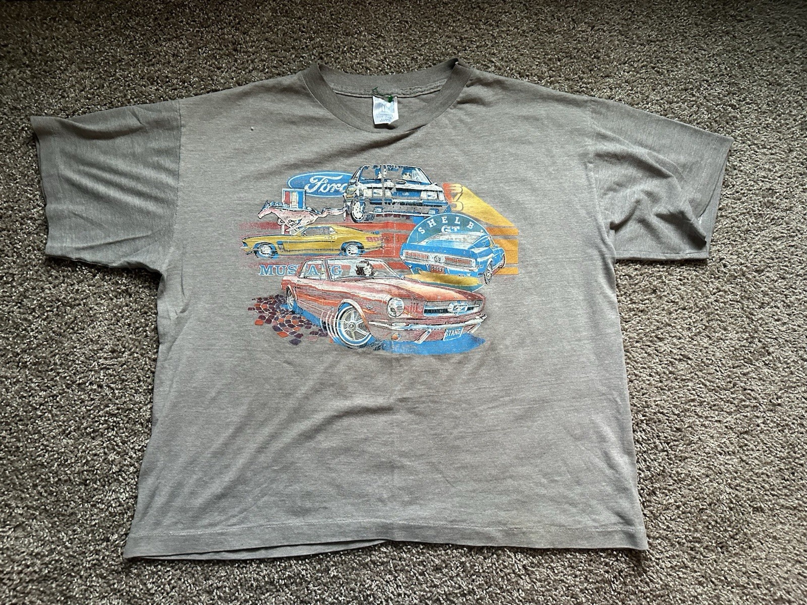 PONY Camicia vintage Ford Mustang uomo XL punto singolo #65 Shelby Get Car Shirt