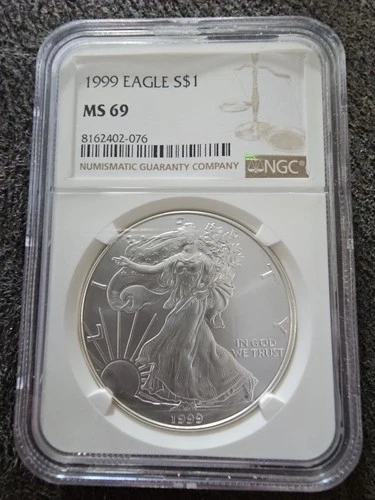 1999 S$1 Silver Eagle NGC MS69 Brown Label
