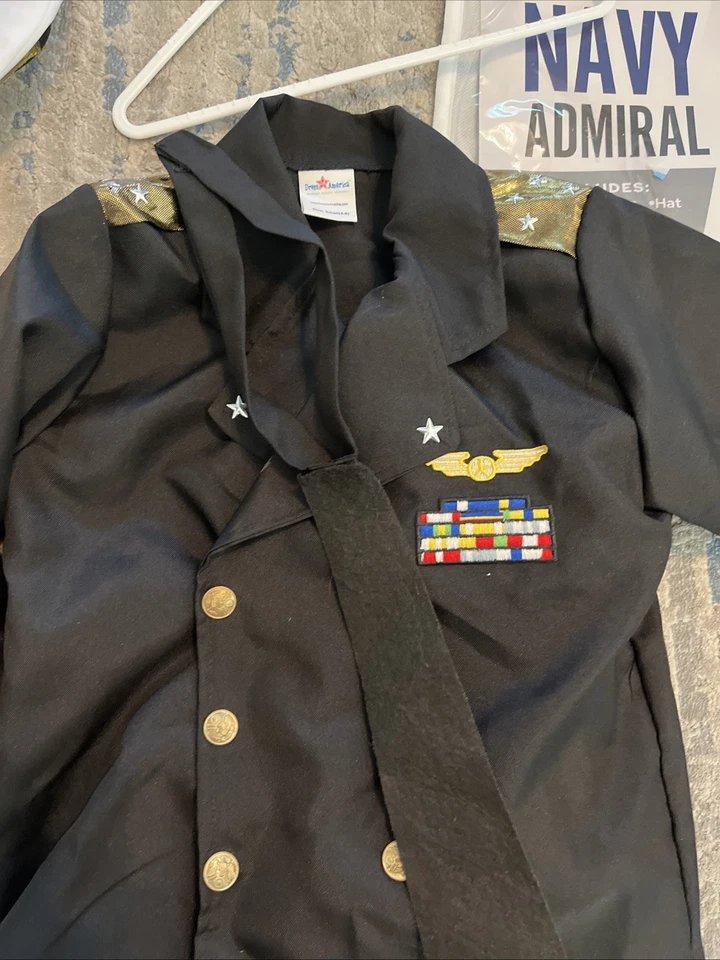 Disfraz de Almirante de la Marina de Estados Unidos - Uniforme de Capitán de Barco para Niños PEQUEÑO 4-6 Foto 4 de 4