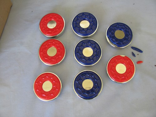 Shuffleboard Pucks Set of 6 2-5/16" 58mm Red Blue Indoor Table 10.8 oz Ea. Avg