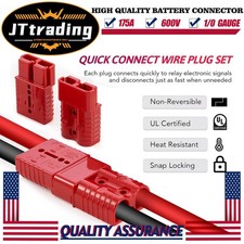 2x 175a Winch Connector Battery Quick Connect Disconnect Wire Terminal Plug Kit