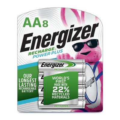 Energizer Power Plus Rechargeable AA Batteries 8 Pack Multicolor