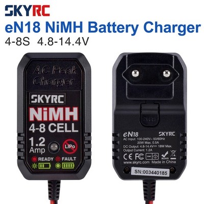 SkyRC eN18 RC NiMH Peak Akkuladegerät 4S-8S Tamiya / Deans Plug Adapter Netzteil
