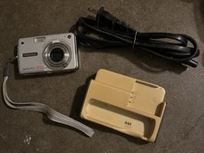 Pentax Optio A10 8MP Digital Camera Silver 3x Zoom TESTED WORKING Digicam
