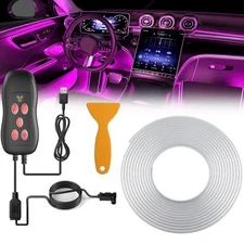 3M RGB Car Interior Ambient Guide Light Strip Decor Atmosphere Door Neon Light