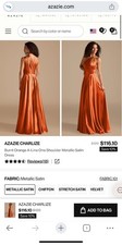 Never worn burnt orange metallic satin bridesmaid dress