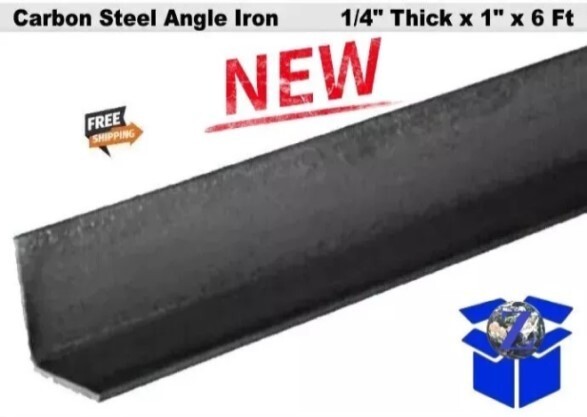1/4" Thick Angle Iron 1" x 1" x 6 Feet Hot Rolled Carbon Steel 90° Stock Mill 