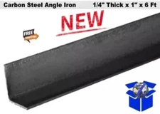 1/4" Thick Angle Iron 1" x 1" x 6 Feet Hot Rolled Carbon Steel 90° Stock Mill 