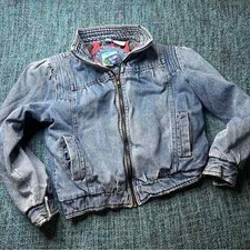 Vintage Resolute Bay Flannel Lined Youth Denim Jacket Size 14 Youth Unisex Retro