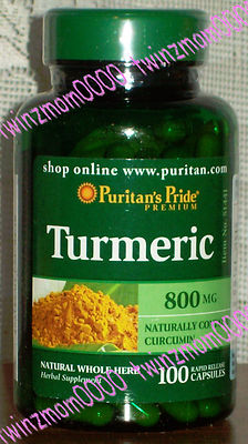 Turmeric 800mg 100 CAPSULES Antioxidant Naturally Contains Curcumin 